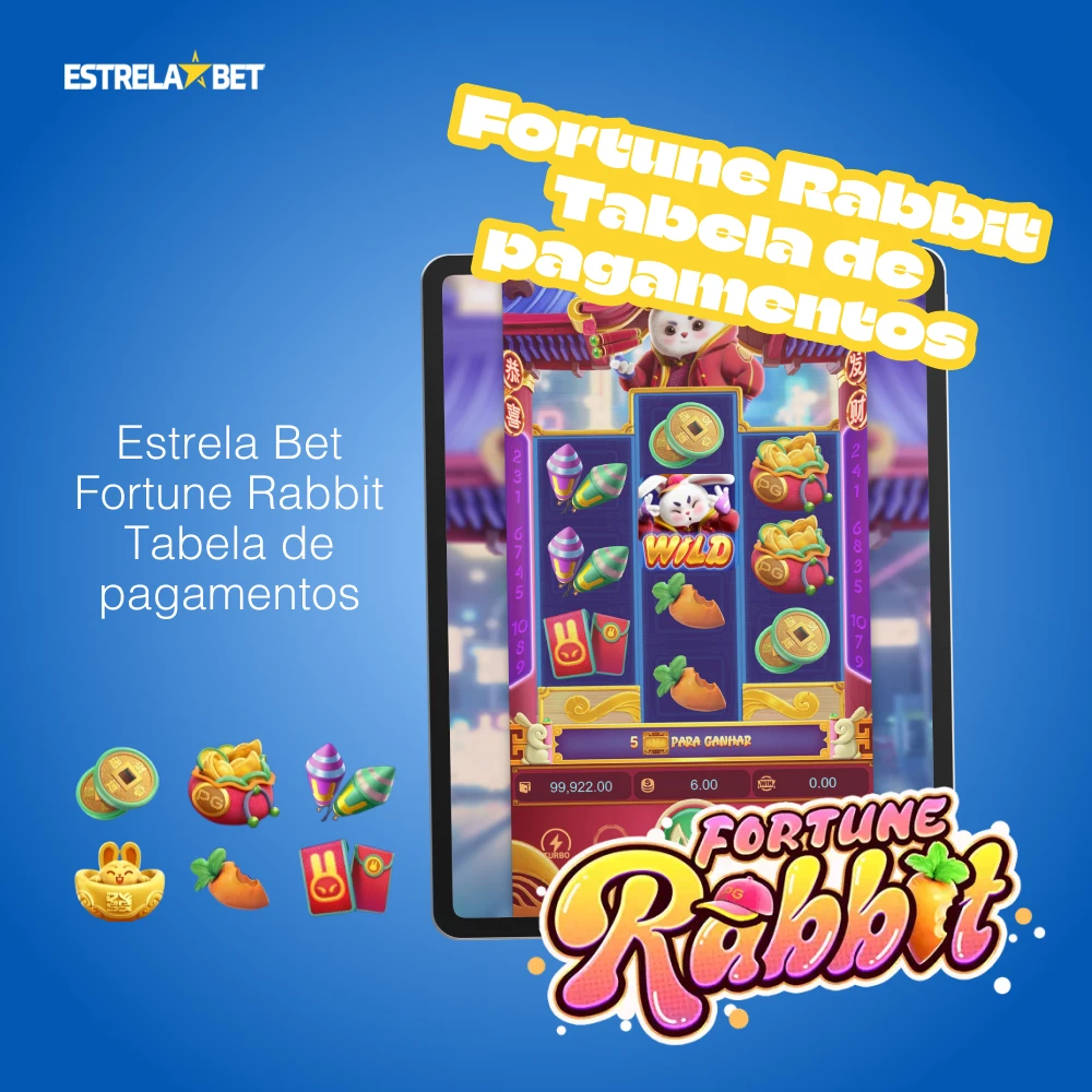 A slot Fortune Rabbit da Estrela Bet Brasil tem um total de 10 linhas de pagamento e 7 símbolos, incluindo o símbolo Wild, e os ganhos dependem do símbolo que está envolvido na formação da linha vencedora